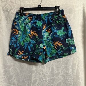 Columbia Blue and Green Leaf Women's Shorts